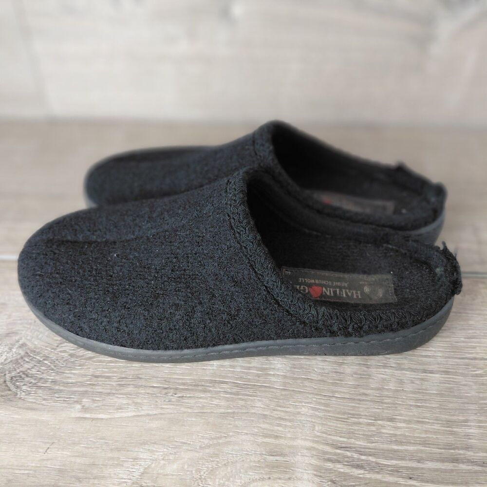 Haflinger Clogs Mules Women Size 9 EU 40 Black AT Wool Slip On Slippers Shoes - Picture 5 of 10